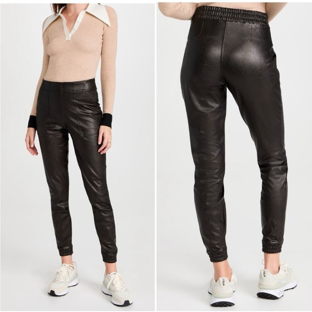 Spanx Leather Like Jogger Women’s size Medium Black